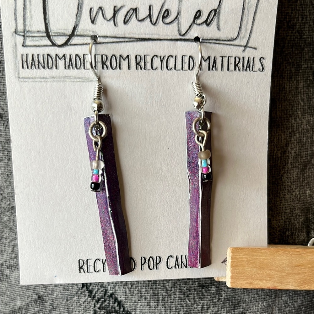 Unraveled Handmade Recycled Earrings from Pop Cans